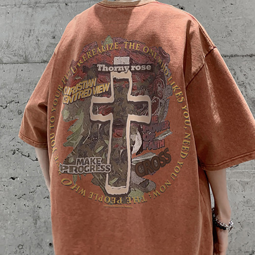 Washed High Quality Tshirts Custom Streetwear Screen Printing Tshirts 100% Cotton Oversized Fit For Men