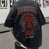 Supplier Custom Tshirts 100% Cotton Acid Washed Tshirts Screen Printing Oversized Fit For Men