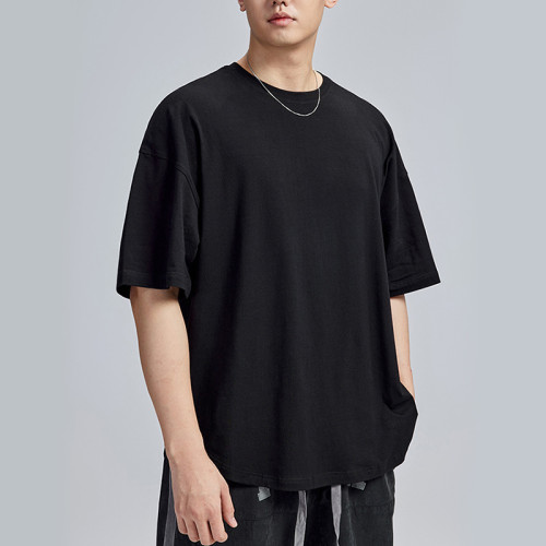 Customized Oversized Streetwear T-shirt | 190GSM Solid Short Sleeve T-Shirt - Support OEM, ODM