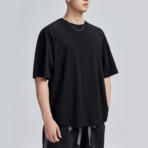 Customized Oversized Streetwear T-shirt | 190GSM Solid Short Sleeve T-Shirt - Support OEM, ODM