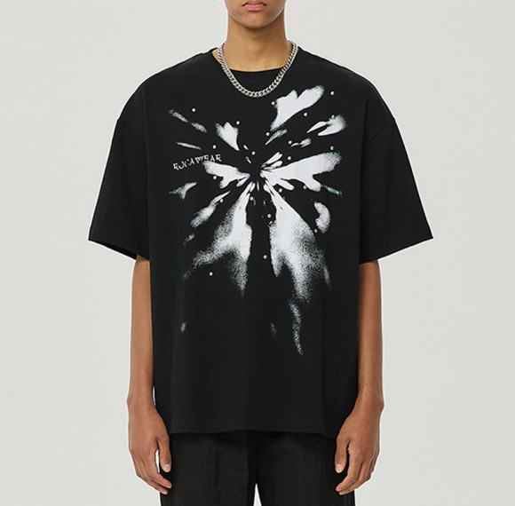 Customizable Mystery Graphic Print Short Sleeve T-Shirt - 190GSM Cotton Oversized Streetwear