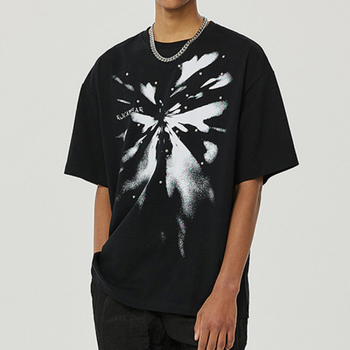 Customizable Mystery Graphic Print Short Sleeve T-Shirt - 190GSM Cotton Oversized Streetwear