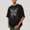 Customized Dark Oversized Streetwear - White Ink Direct Print Butterfly Print Short Sleeve T-Shirt