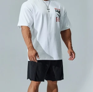 Customized 100% Cotton Tshirts DTG Printing 190GSM Oversized Fit For Men