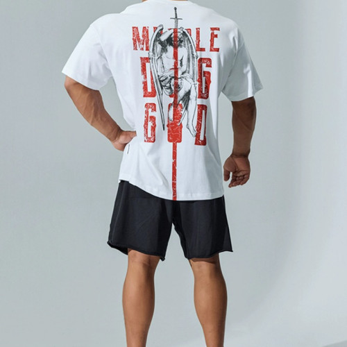 Customized 100% Cotton Tshirts DTG Printing 190GSM Oversized Fit For Men