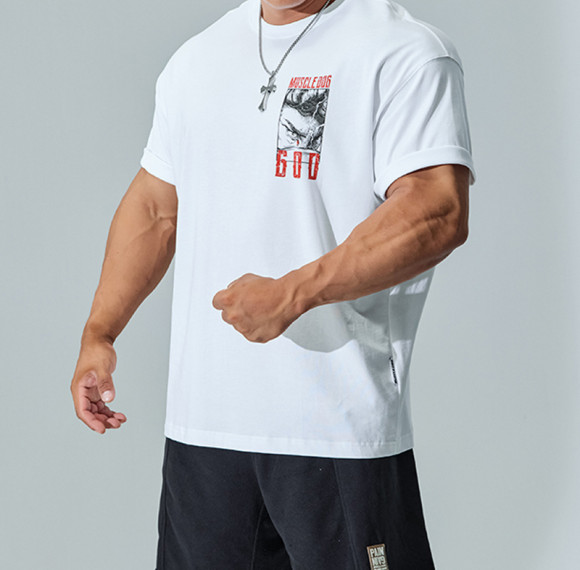 Customized 100% Cotton Tshirts DTG Printing 190GSM Oversized Fit For Men