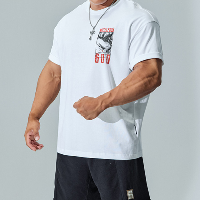 Customized 100% Cotton Tshirts DTG Printing 190GSM Oversized Fit For Men