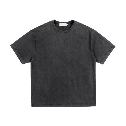 Manufacture Customizable Logo T-Shirt, Acid Washed Cotton Back Patchwork Streetwear T Shirt Men