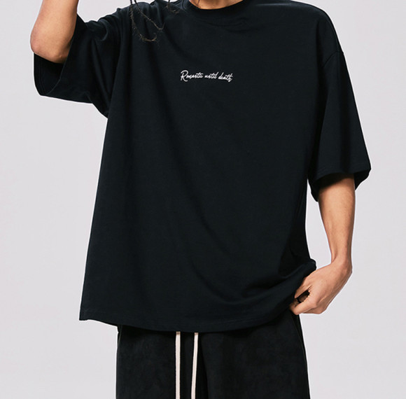 Factory Customized White Ink Direct Printing Heavyweight Cotton Oversized Short Sleeve T-Shirt