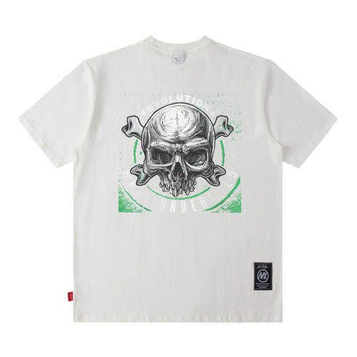 Skull Print Custom Streetwear Heavyweight Cotton Short Sleeve T Shirt Men