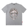 Customized Skull Themed T Shirt, Heat Transfer Graphic Printed Oversized Dark Streetwear T Shirt Men