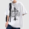 Factory Dark Printed T-Shirt | White Ink Direct Print 260GSM Washed Vintage Streetwear T Shirts Men