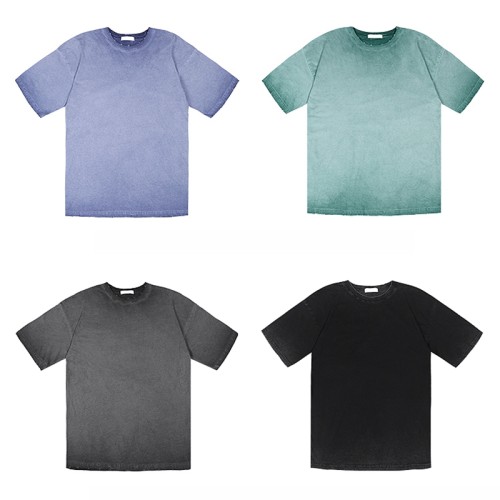 Customized Production Acid Wash Gradient TShirt, Vintage Heavyweight Cotton Streetwear T Shirt Men