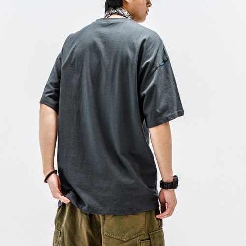 Streetwear Manufacturer Plain Men's Loose Oversized Fit T-Shirt, Cotton Half Sleeve Dark T Shirt