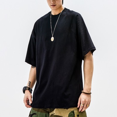 Streetwear Manufacturer Plain Men's Loose Oversized Fit T-Shirt, Cotton Half Sleeve Dark T Shirt