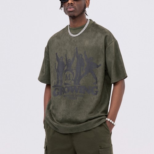 Summer Customized Dark Mens T shirts Screen Printing 100% Cotton Tshirts | Loose Casual Versatile Half-sleeved Tank Tops