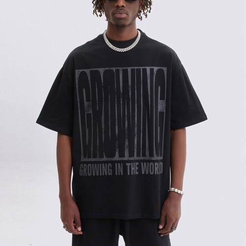Customized Personalized Pattern Printed T Shirt, Screen Printed Dark Streetwear T Shirt Men