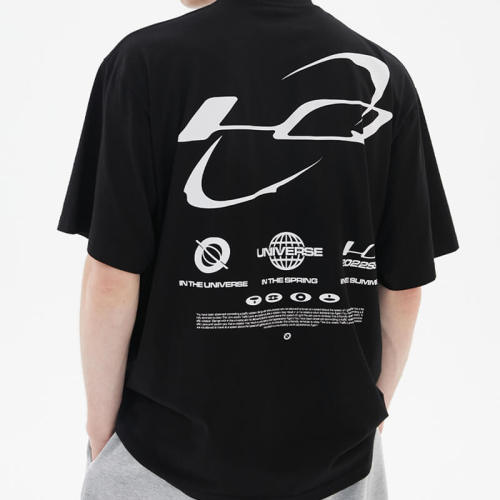 Customized Tech Elements Streetwear T Shirt | Screen Printing 100% Cotton Summer Short Sleeve T Shirts Men