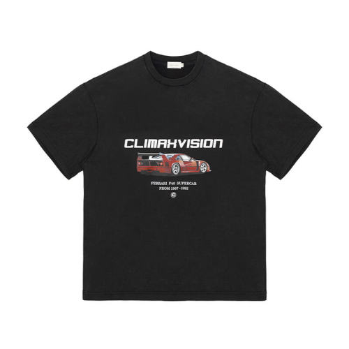 Customized Design Streetwear T Shirt,Vintage F40 Car Print Washed Oversized Dark Tech T Shirt Woman