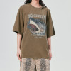 Customized Production Votton Hraphic TShirt, White Ink Direct Print Washed Streetwear T Shirts Men