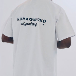Customized Heavyweight Crew Neck T-Shirt, Letters Printed Screen Printed Streetwear T Shirt Men