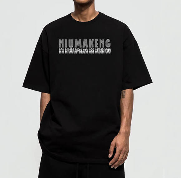 Customized Heavyweight Crew Neck T-Shirt, Monogrammed Screen Printed Simple Streetwear T Shirt Men