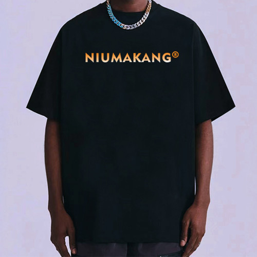 Customized Heavyweight Cotton T Shirt, Colorful Monogrammed Screen Printed Streetwear T Shirt Men