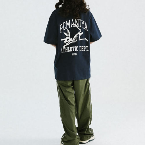 Customized Animal Theme Printed T-Shirt, Skull Bunny Pattern Printed Cotton Streetwear T Shirt Men