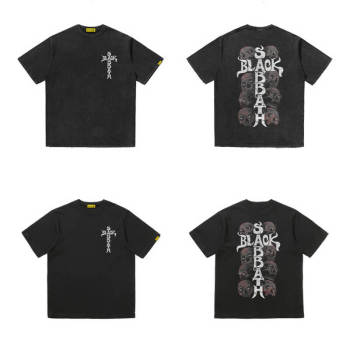 Customized Skull Themed Cotton T-Shirt, Black Sabbath Printed Vintage Streetwear T Shirt Men
