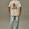 Customized Rose Themed Printed T-Shirt, Vintage Rose Printed Heavyweight Streetwear T Shirt Men