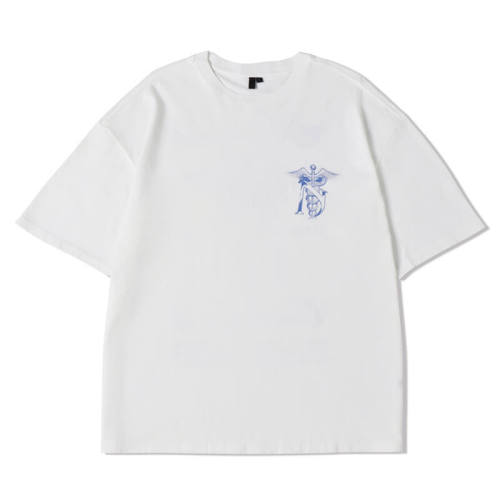 Customized Streetwear T Shirt Men, White Ink Direct Print Art Letters Oversized Heavyweight T-Shirt