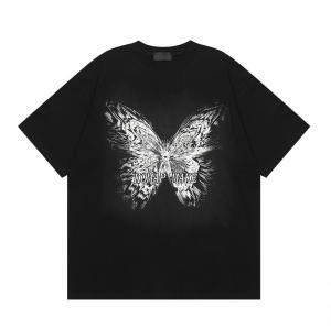 Manufacturing Customized Butterfly Printed T Shirt, White Ink Direct Print Pattern Streetwear TShirt