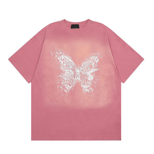 Manufacturing Customized Butterfly Printed T Shirt, White Ink Direct Print Pattern Streetwear TShirt