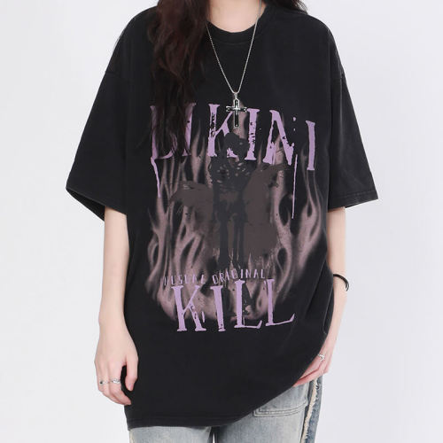 Customized Vintage T-Shirt with Skeletons | Heavyweight Cotton Oversized Streetwear | OEM,ODM