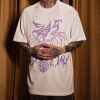 Customizable Streetwear with Skull Bird Print | 100% Cotton Crew Neck T-Shirt | Support OEM, ODM