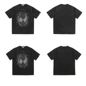 Customizable Streetwear with Spider Graphics | Cotton Oversized T-Shirt | Snowflake Washed | OEM,ODM