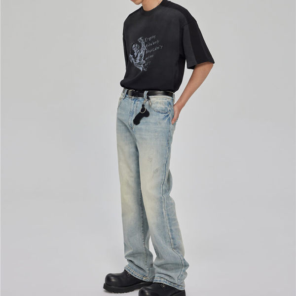 Brand Customized Little Angel Theme Dark Cotton Short Sleeve T Shirts Streetwear Manufacturer