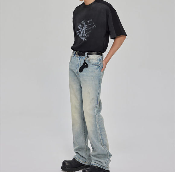 Brand Customized Little Angel Theme Dark Cotton Short Sleeve T Shirts Streetwear Manufacturer