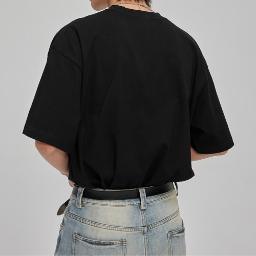Brand Customized Little Angel Theme Dark Cotton Short Sleeve T Shirts Streetwear Manufacturer