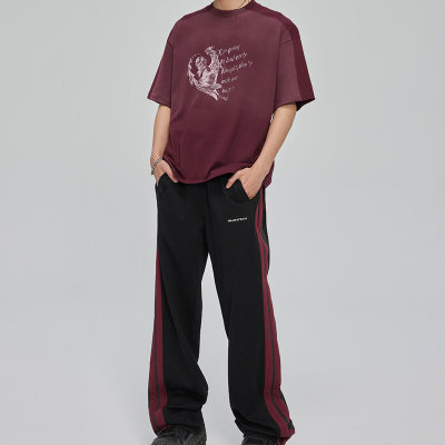 Brand Customized Little Angel Theme Dark Cotton Short Sleeve T Shirts Streetwear Manufacturer