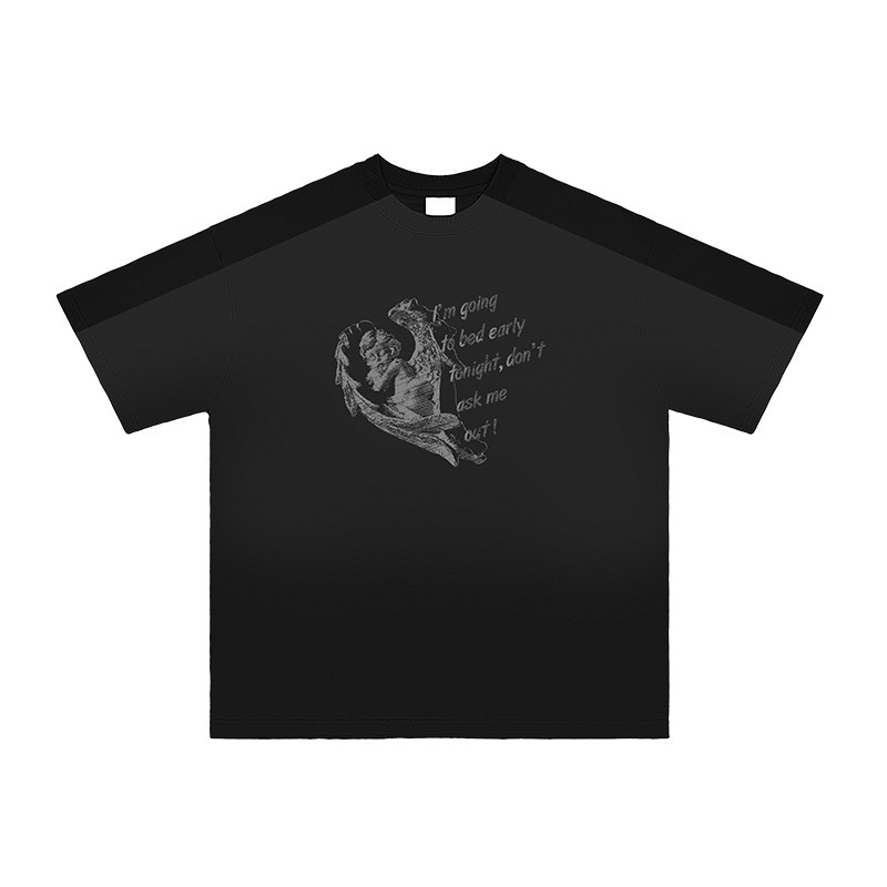 Customized Manufacturing Dark Cotton T-Shirt Details