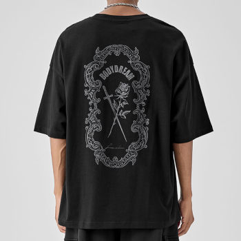 One Stop Streetwear Manufacturer - Rose Knight Baroque Print Oversized Cotton Short Sleeve T Shirts