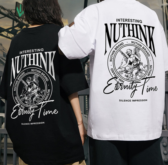 Garment Manufacturer Cotton Short Sleeve T Shirts Men - Custom Streetwear with Angel Theme Print