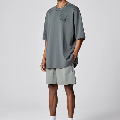 Manufacturer Custom Streetwear with Double Edge Print - Oversized Short Sleeve T Shirts Men