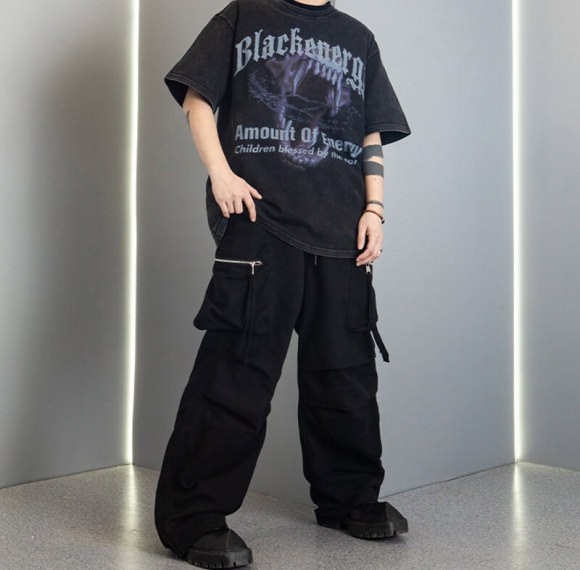 Custom Streetwear with Horror Skull Print - Heavyweight Cotton Oversized Short Sleeve T Shirts