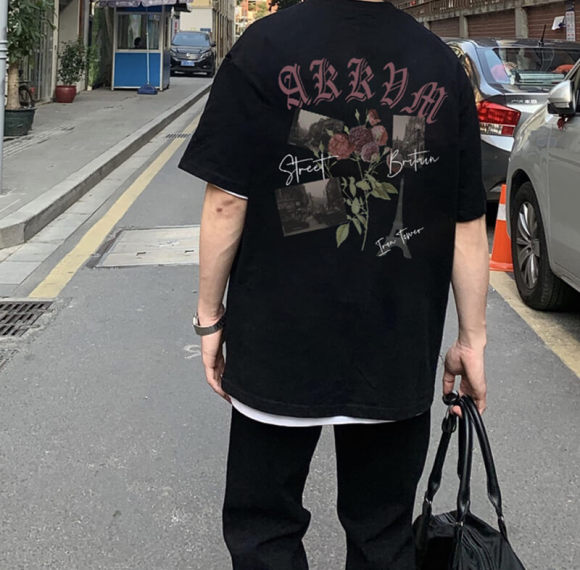 Rose Theme Cotton Short Sleeve T Shirts - Streetwear Designer Manufacturer,Support OEM,ODM