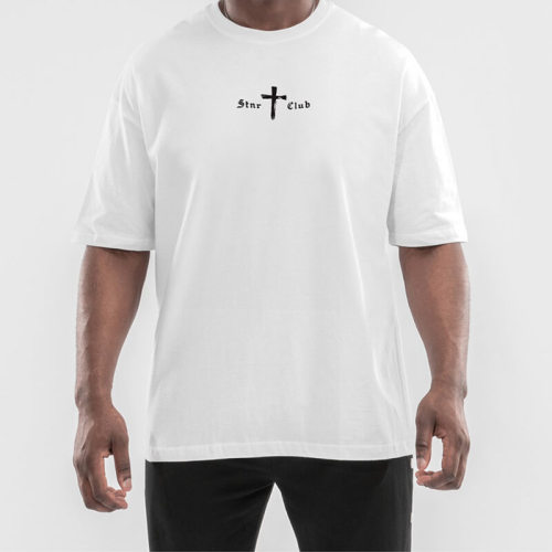 Crucifix Pattern Cotton Short Sleeve T Shirts - Streetwear Design Manufacturer, Support OEM,ODM