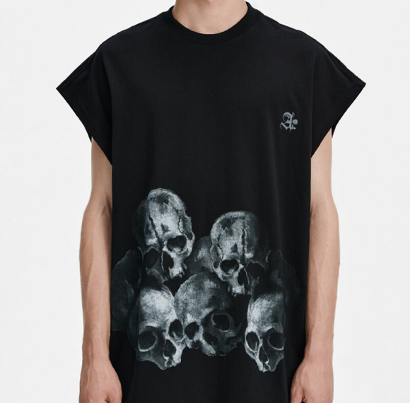 Customized Skull Sleeveless T Shirts - Cotton Oversized Fit T-Shirt - Streetwear Manufacturer