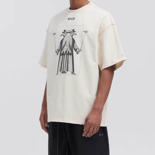 Plague Doctor Printed Short Sleeve T-Shirt - Milled Hem Reverse Stitching - Streetwear Manufacturer