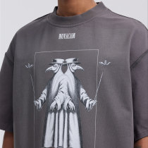 Plague Doctor Printed Short Sleeve T-Shirt - Milled Hem Reverse Stitching - Streetwear Manufacturer